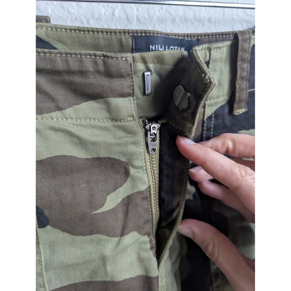Nili Lotan camo pants size 2‎ Jenna cropped mid rise raw hem Fall Green $375 - Picture 7 of 11